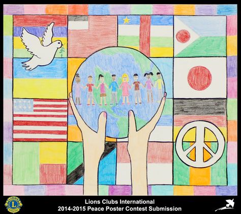 2014-15 Lions Clubs International Peace Poster Competition submission from DesArc Lions Club in Arkansas USA United Nations Poster Making, Peace Poster Drawing Ideas, Peace Poster Ideas, Society Drawing, European Day Of Languages, Poster Making Ideas, Spanish Teacher Classroom, Diversity In The Classroom, Lions Clubs International