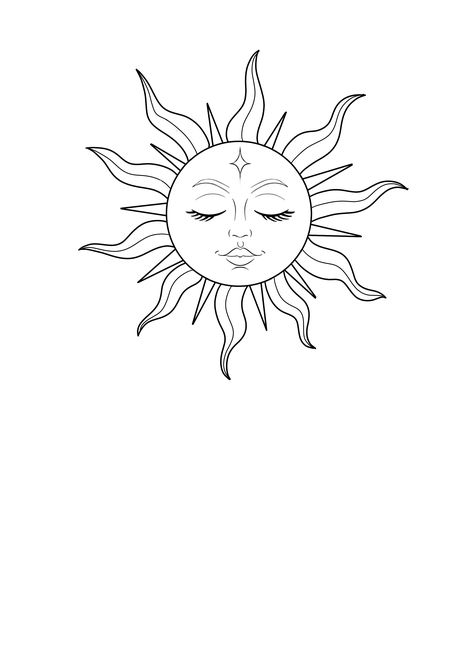 Sun Tattoo Stencil, Tattoo Klein, Moon Sun Tattoo, Hourglass Tattoo, Pretty Tattoos For Women, Tattoo Stencil, Sun Tattoo, Tattoo Design Drawings, Creative Tattoos