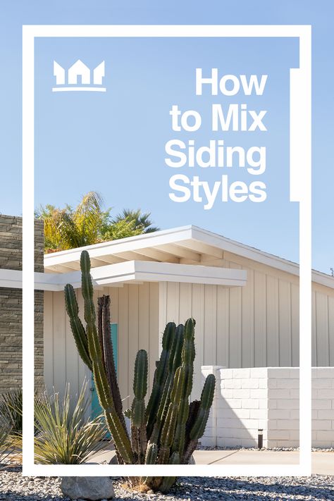 Mixing siding styles on the exterior of your home is a great way to break up repetition and add visual interest. Mixed Siding Exterior, Siding Styles, Home Exterior, Refresh Your Home, Exterior Ideas, Exterior Siding, House Inspiration, Curb Appeal, A House