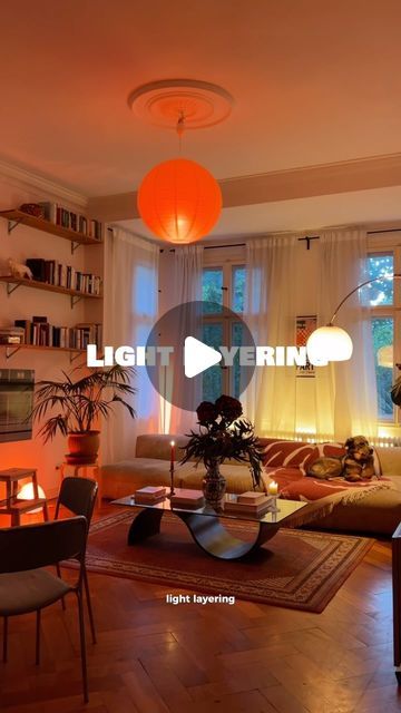 Moana Filipe on Instagram: "A simple introduction to light layering!   How to get your room as cozy as possible: 1. Main Lighting – Your biggest main light source, I prefer to keep them in a dark red. 2. Task Lighting – Perfect for focused spots, like reading nooks or work areas. 3. Ambient Accent Lighting – Bring in the magic with candles, light strips behind furniture, table lamps, floor lamps for this warm glow.  I use color changing lightbulbs in all of my lamps to adjust the right warmth.  Layering these types of light creates depth in your room and a cozy atmosphere perfect for these upcoming dark days.   Are you also team maxi ambience?" Ambient Task And Accent Lighting, How To Create Fake Sunlight, Lamp Placement Bedroom, How To Create Mood Lighting, How To Layer Lighting, Over Bed Lighting, Cozy Lighting Living Room, No Overhead Lighting, Indoor Lighting Ideas