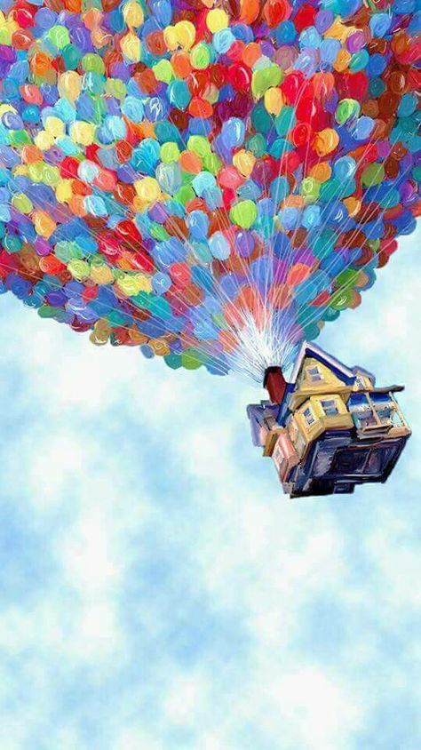 UP Disney Picar Background Up Birthday Party Theme Disney, Up House Drawing, Single Digital Stickers, Up Movie House, Clip Art Tattoo, Up Balloon House, Up Carl Y Ellie, Disney Up House, Tower Drawing