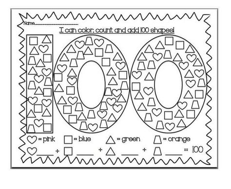 Th Day Of School Activity Sheets - Free Coloring Sheets 100rh Day Of School Activities, 100 Días De Clases, 100th Day Of School Crafts, 100s Day, 100 Day Of School Project, 100 Day Celebration, School Coloring Pages, School Celebration, 100th Day Of School