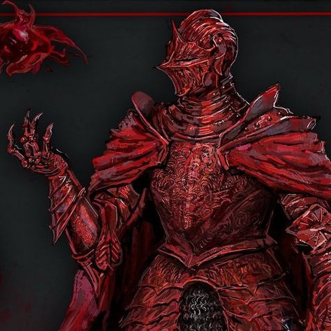 Red Armor Knight, Red Knight Fantasy Art, Blood Knight Art, Vampire Knight Art, Vampire Lord Art, Vampire Armor, Blood Monster, Blood Knight, Vampire God