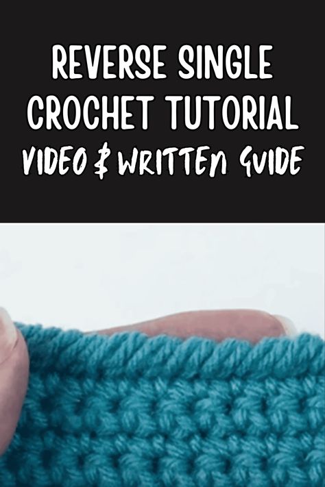 "Master the reverse single crochet stitch with our step-by-step reverse single crochet tutorial! Elevate your crochet projects with this unique edging technique. Perfect for adding a polished finish to blankets, scarves, and more. Start crocheting with confidence and create stunning pieces today!" Reverse Crochet Stitch, Reverse Single Crochet Stitch, Single Crochet Edging, Reverse Sc Crochet, Reverse Single Crochet Tutorial, Reverse Single Crochet Edging, Single Crochet Stitch Patterns, Crochet Finishing Edge, Crochet Edge Stitches