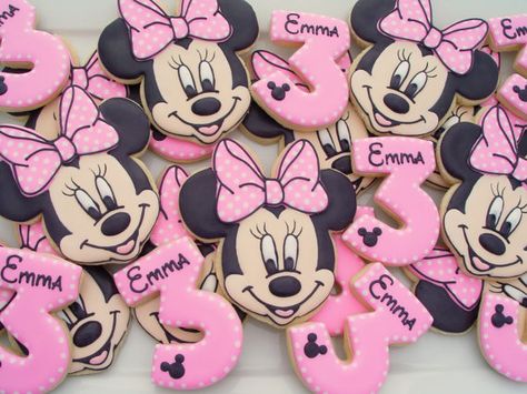 Minnie Mouse Cookies Decorated 3rd Birthday, Minnie Mouse Cookies 3rd Birthday, Minnie Mouse Cookies, Twodles Birthday, Dog Bakery, Twin Birthday, Mickey Mouse Birthday, Minnie Mouse Party, Minnie Mouse Birthday