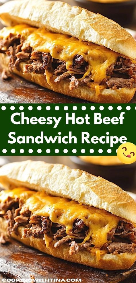 Craving a quick and satisfying meal? This Cheesy Hot Beef Sandwich Recipe is an easy dinner solution that requires minimal prep time, ensuring you can serve up delicious beef recipes without the hassle. Hot Beef Sandwich, Quick Beef Recipes, Hot Beef Sandwiches, Hot Beef, Tender Roast Beef, Beef Sandwich Recipes, Ground Recipes, Sliced Roast Beef, Roast Beef Sandwiches