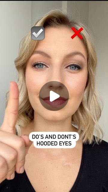 Michèle Clausen on Instagram: "HOODED EYES Do‘s ✔️and Dont’s❌   Here my 3 top tips for Hooded Eyes:   1. MATTE vs SHIMMER EYESHADOW:  I always recommend using Shimmer Eyeshadow only on the eyelid. If you apply Shimmer Eyeshadow on the brow bone & eye crease this will draw even more attention to the hooded part.  2. TIGHTLINE vs EYELINER: A thick eyeliner will visually take away space on the eyelid. With the tightline techinique you will still get the contrast but no space from the eye lid is needed.   3. CURL LASHES vs NO CURL:  If you curl your lashed before mascara this will give you an extra lift. Lashes are so important for an enhanced hooded eye look, so let‘s make them wow!  Products: @bobbibrown  •Bronzing Powder Golden Light •Matte Eyeshadow Shell •Smokey Eye Mascara •Long Wear Ge Hooded Eye Natural Makeup Looks, Hooded Eye Makeup Placement, Evening Eye Makeup Hooded Eyes, Fall Makeup Looks Hooded Eyes, Hooded Eye Makeup With Glasses, Old Hooded Eye Makeup, Aging Eye Makeup, Hooded Eye Everyday Makeup, Heavy Eyelid Makeup