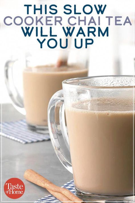 Crockpot Drinks, Chai Tea Recipe, Tea Latte Recipe, Hot Drinks Recipes, Winter Drink, Warm Drinks, Winter Drinks, Crock Pot Cooking, Chai Tea