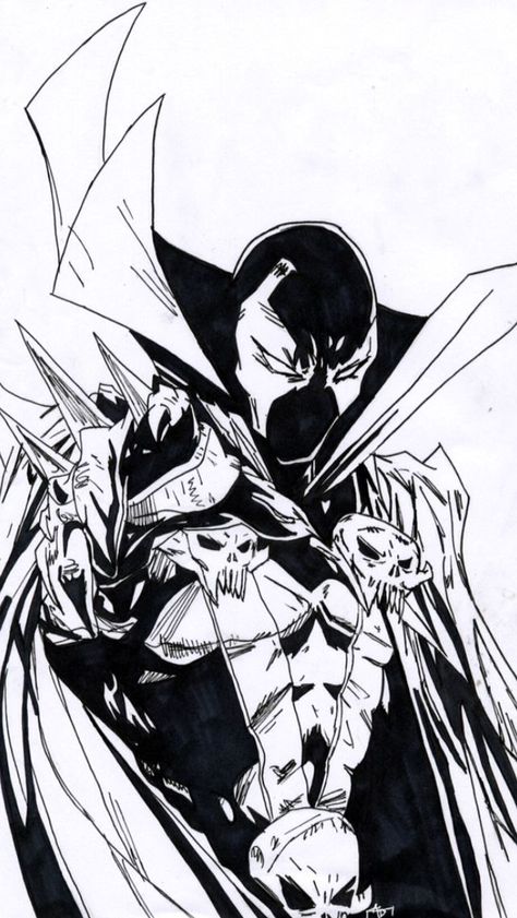 Spawn Spawn Comic Art, Spawn Marvel, Native Indian Tattoos, Spawn Comics, Comic Art Sketch, Drawing Superheroes, Spiderman Art Sketch, Comic Book Art Style, Comic Drawing