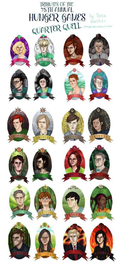 Art by @Oranjes on DeviantArt Hunger Games Tributes, Quarter Quell, Hunger Games Trilogy, Suzanne Collins, Book Worm, Funny Games, Hunger Games, Book Worms, Marvel