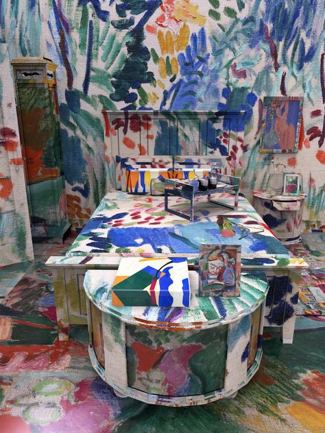 Expressionism Interior Design, Matisse Interior Design, Abstract Art Mural, Art Room Ideas, Jon Rafman, Artist Home, Interior Murals, Art Matisse, Art Academy