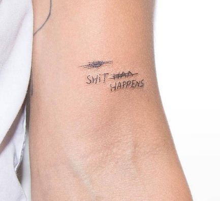 Cuss Word Tattoos, Escape Tattoo Ideas, Tattoos To Cover Scars, Funky Tattoos, Sharpie Tattoos, Clever Tattoos, Small Hand Tattoos, Hand Tattoos For Guys, Subtle Tattoos