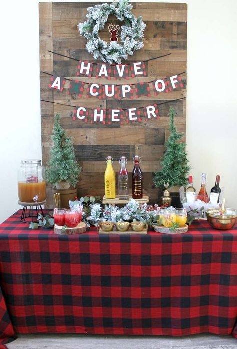 "Have A Cup Of Cheer" at this wonderful Christmas/Holiday Party! See more party ideas and share yours at CatchMyParty.com #christmas #rustic Christmas Brunch Party, Have A Cup Of Cheer, Christmas Party Ideas For Teens, Christmas Pajama Party, Cup Of Cheer, Diy Christmas Party, Adult Christmas Party, Work Christmas Party, Work Holiday Party