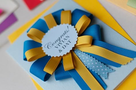 Handmade Bespoke Rosette Greeting Cards on Behance Diy Mums, Senior Crown Ideas, Texas Homecoming Mums, Homecoming Spirit, Award Ribbons, Senior Crown, Horse Birthday Parties, Crown Ideas, Bespoke Wedding Invitations