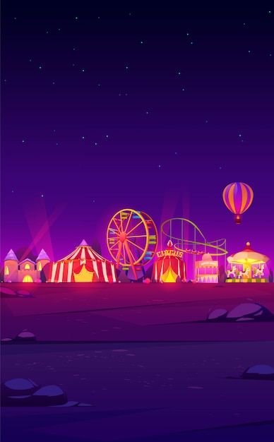 Night Carnival, Circus Background, Carnival Design, Carnival Background, Best Amusement Parks, Night Illustration, Dark Landscape, App Background, Night Background