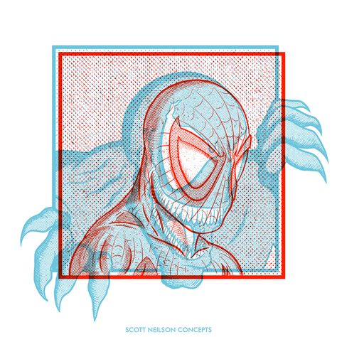 Spiderman / Venom #wacom #wacom🕷️ #🕷️ #venom #spiderman #marvel #comic #art #illustration #anaglyph #3d #cool #inking #drawing #graphicdesign Red Blue 3d Art, Anaglyph Design, Anaglyph Tattoo, Red And Blue Drawing, Anaglyph Art, Cmyk Design, We Are Venom, Spiderman Poster, Opt Art