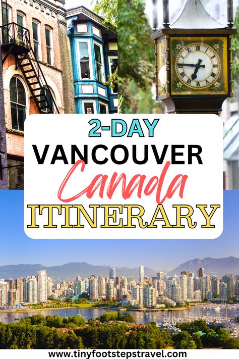 The ultimate 2-day Vancouver, Canada itinerary. Here you will find where to stay, things to do, the top sights to see, and much more. Vancouver Trip Itinerary, What To See In Vancouver Canada, Weekend In Vancouver Bc, Vancouver Must See, Visiting Vancouver Canada, Vancouver To Do, Vancouver Canada Travel, What To Do In Vancouver Canada, Things To Do In Vancouver Canada