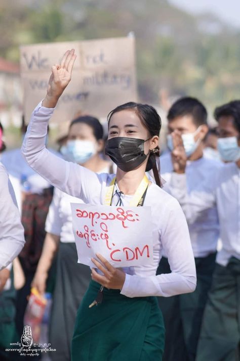 Myanmar Teacher Photo, Myanmar Teacher, Boys Covering Face, Save Myanmar, Love Images With Name, Myanmar Clothes, Teacher Photo, Native Dress, Military Coup