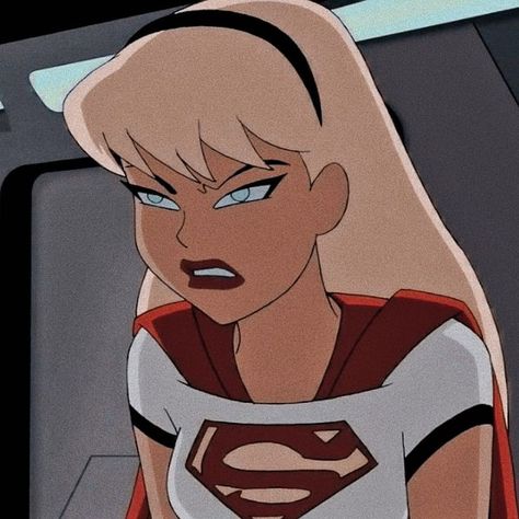 Supergirl Justice League Unlimited, Pretty Cartoon Characters, Comic Profile, Supergirl Animated, Supergirl Cartoon, Supergirl Aesthetic, Profile Pic Ideas, Dc Animation, Justice League Characters