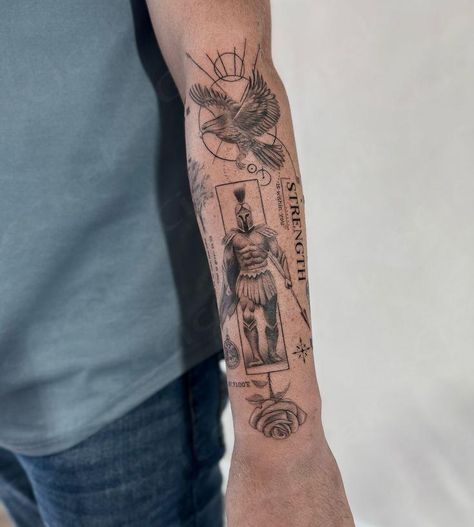 Concept Tattoo Design, Mens Arm Tattoos, Concept Tattoo, Mens Body Tattoos, Always Tattoo, Tattoo Uk, Spartan Tattoo, Realistic Tattoo Sleeve, Men Tattoo