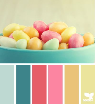 teal pink yellow Seeds Color, Vintage Bathrooms, Color Palate, Design Seeds, Color Balance, Colour Board, Color Swatch, Colour Schemes, Color Pallets