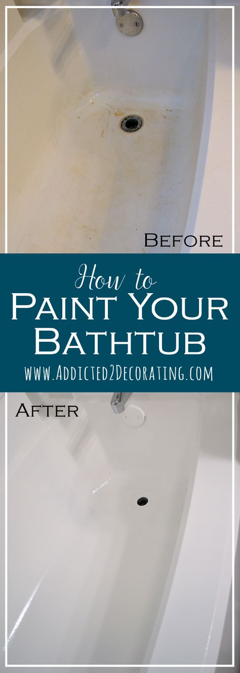 How to paint your bathtub - before and after Paint Your Bathtub, Tub Makeover, Painting Bathtub, Tub Surround, Diy Bathroom Remodel, Bathroom Tub, Bathroom Decorating, Bathroom Redo, Trendy Bathroom