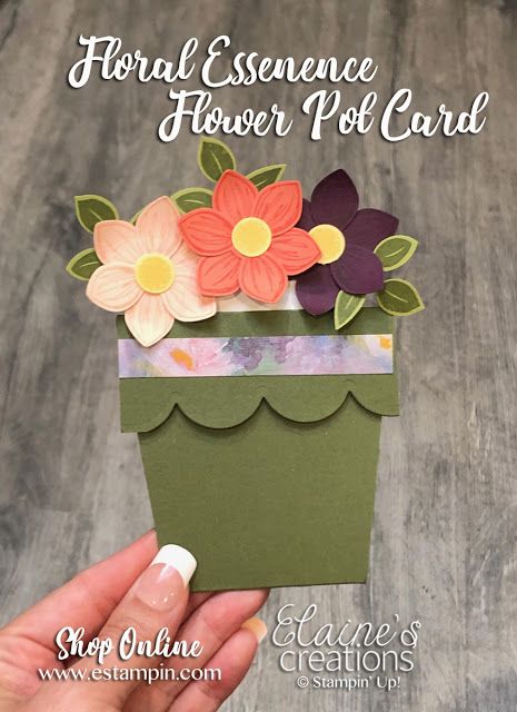 Floral Essence Flower Pot Card Flower Pot Card, Diy Flower Pot, Make Paper Flowers, Rose Crafts, Card Making Videos, Flower Pot Crafts, Diy Flower Pots, Pinterest Diy Crafts, Handmade Paper Crafts