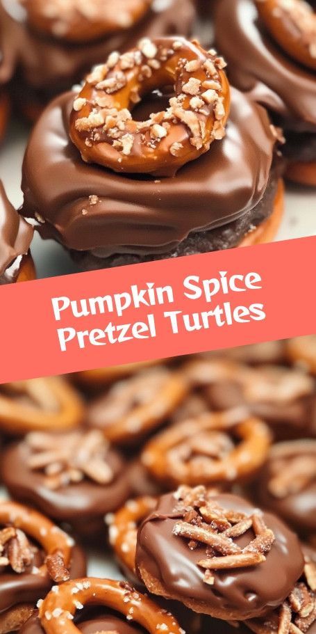 Pretzel Turtles with Pumpkin Spice Drizzle - Sweet & Salty Autumn Treat Indulge in the ultimate fall delight with these Pretzel Turtles drizzled in pumpkin spice. A perfect blend of sweet, salty, and autumnal flavors for a quick and easy homemade treat. Ready in just 20 minutes! #FallTreats #PumpkinSpice Pretzel Turtles, Spiced Pretzels, Pumpkin Pretzels, How To Make Pumpkin, Thanksgiving Desserts, Fall Treats, Homemade Treats, Cupcake Muffins, Fall Desserts