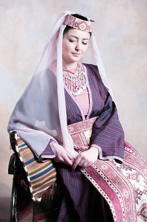 Lebanon Traditional Clothing, Lebanese Clothing, Armenian Clothing, Long Veils, Armenian Culture, National Clothes, National Dress, Clothes Pattern, Folk Costume