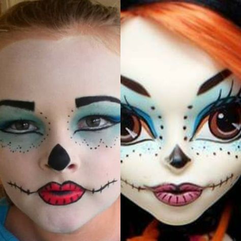 Monster high makeup Monster High Face Paint, Monster Makeup Easy, Monster High Makeup, Monster Makeup, Face Painting Easy, Makeup Easy, Cool Makeup Looks, Painting Easy, Facepaint