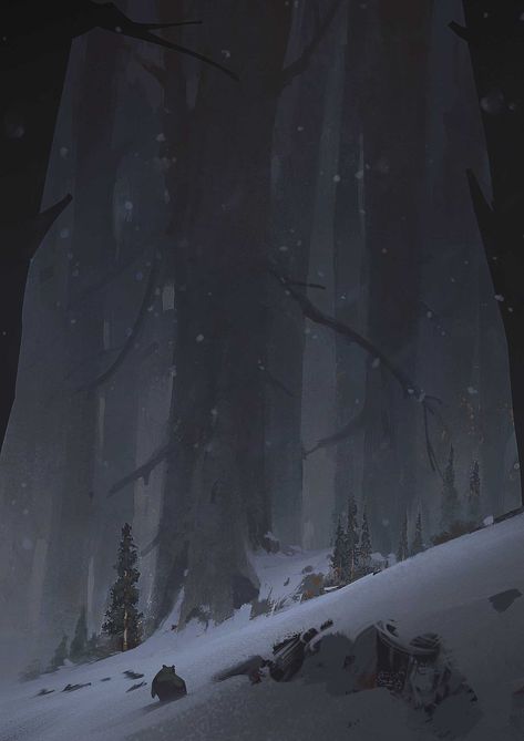 ArtStation - Snow Snowy Planet Concept Art, Snowy Forest Photography, Winter Forest Concept Art, Winter Environment Art, Snow Digital Art Tutorial, Snow Fantasy Aesthetic, Snowy Environment Concept Art, Winter Forest Drawing, Forest Fog Aesthetic