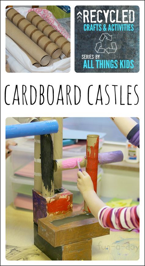 A fun way to use recycled items during a fairy tale theme! Let the children build and create their very own castles. Recycled Art Projects For Kids, Castle Art Projects, Cardboard Castles, Fairy Tales Preschool, Open Ended Art, Fun Activity For Kids, Cardboard Castle, Recycled Crafts Kids, Fairy Tale Theme