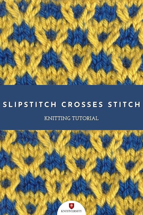 Two Colour Crochet Stitches, 2 Color Knit Stitches, Slip Stitch Knitting Patterns Free, Two Colour Knitting Pattern Stitches, Knitting Stitch Patterns With 2 Colours, Slipped Stitch Knitting Patterns, Knitting Slip Stitch, Mosaic Stitch Knitting, Two Color Slip Stitch Knitting Patterns