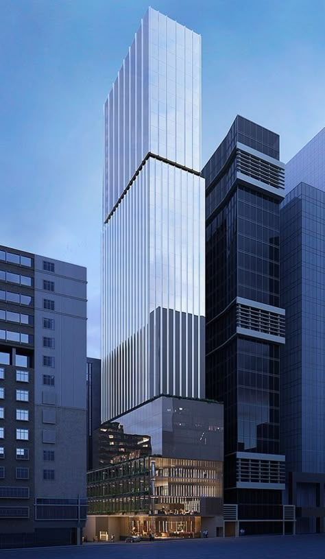 High Building, Office Building Architecture, Architectural Rendering, Skyscraper Architecture, Office Tower, Tall Buildings, Tower Design, Architecture Building Design, Apartment Architecture