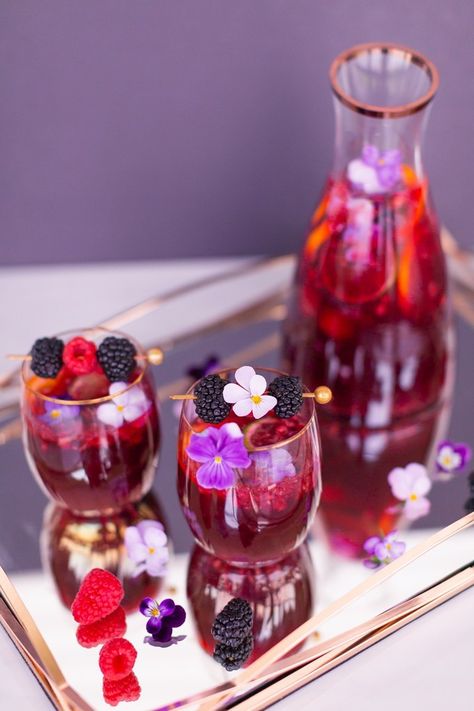 Violette Noir Berry Sangria | The Best Berry Sangria Recipe | Pinot Noir Sangria | Chambord Sangria Recipe | Red Sangria with Crème de Violette | Sophisticated Red Wine Sangria | The Best Berry Sangria for the holidays | Holiday Red Wine Sangria | Winter Berry Sangria Recipe | San Pellegrino Sangria | Black Raspberry Liqueur Sangria | Raspberry Sangria | Blackberry Sangria | Healthy No Added Sugar Sangria // JustineCelina.com Pinot Noir Sangria, Pineapple Sangria, Best Sangria Recipe, Clean Cocktails, Blackberry Sangria, Summer Sangria Recipes, Raspberry Sangria, White Peach Sangria, Red Sangria Recipes