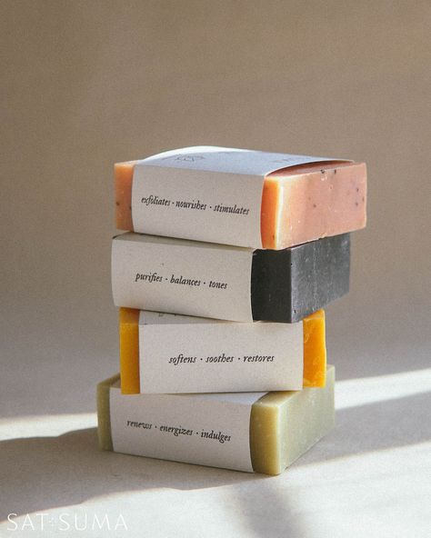 📢Introducing Sat.Suma Dailies📢 Our new line of Cold Process Soaps that have been handcrafted using locally-sourced ingredients and are created to provide gentle and effective cleansing for all skin types. Cold Process Soap Packaging, Soap Packaging Design, Soap Packaging, New Line, Cold Process, Cold Process Soap, Natural Soap, Small Batch, All Skin Types