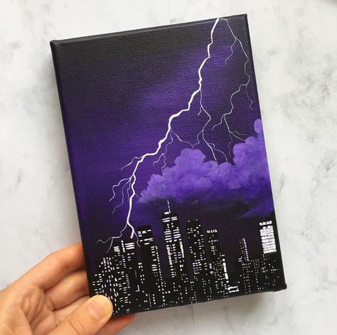 Painted Lightning, Poster Color Painting, Purple Painting, Weather Today, Color Drawing Art, Posca Art, Canvas Drawings, Canvas Painting Designs, Art Poster Design