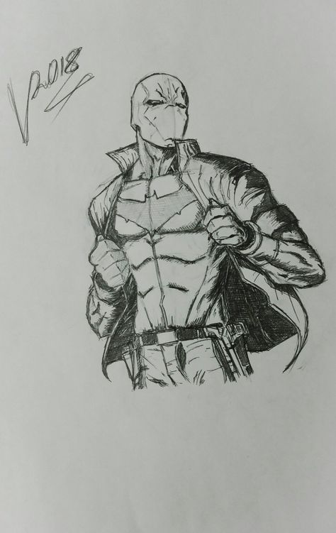 Red Hood Drawing Sketches, Hood Reference Drawing, Jason Todd Drawing, Red Hood Sketch, Red Hood Drawing, Red Hood Art, Hood Reference, Star Wars Art Drawings, Avengers Painting