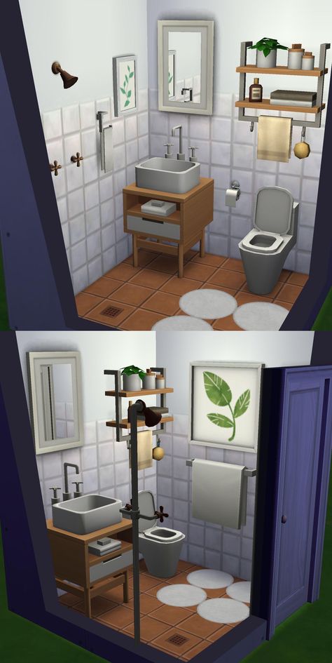 Sims Bathroom, Separate Room Ideas, Half Bathroom Design, Very Small Bathroom, Contemporary Bathtubs, Diy Bathroom Makeover, Wall Mounted Sink, Corner Sink, Small Bathroom Makeover