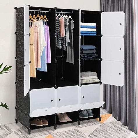 Plastic Wardrobe Closet, Diy Cube Storage, Plastic Wardrobe, Portable Shelves, Diy Organization Hacks, Cube Storage Organizer, Modular Closets, Closet Diy, Modular Wardrobes