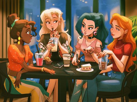 ArtStation - Tea Party, Charles Deroo Best Friend Drawings, Friends Illustration, Bff Drawings, Art Mignon, Friend Cartoon, Drawings Of Friends, Art Disney, Arte Sketchbook, Art Et Illustration