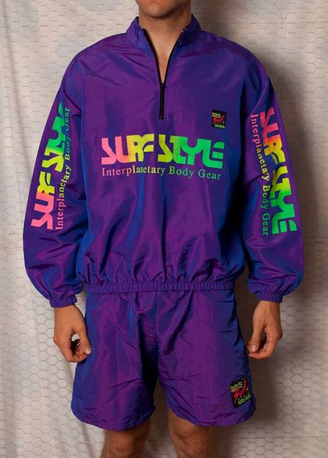 Jacket And Shorts, Style Windbreaker, Shell Suit, Purple Neon, Iridescent Purple, Peacoats, Some Day, Jackets Winter, 1990's Fashion