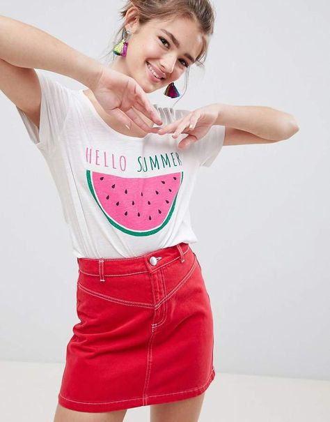 Blend She Paulina Watermelon Print T-Shirt - HELLO SUMMER T Shirt Trends, Watermelon Outfit, Watermelon Print, T-shirts & Tank Tops, 1 Of 1, Hello Summer, Trending Tshirts, Access Denied, Watermelon