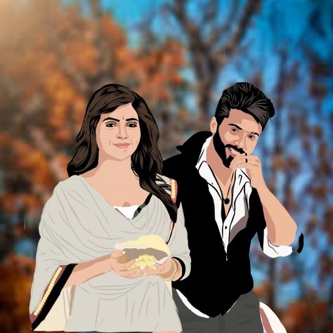 Kerala Couples, Cartoon Pie, Song Animation, Couples Cartoon, Lover Drawing, Romantic Love Pictures, Book Cover Art Design, Music Status, Actors Illustration