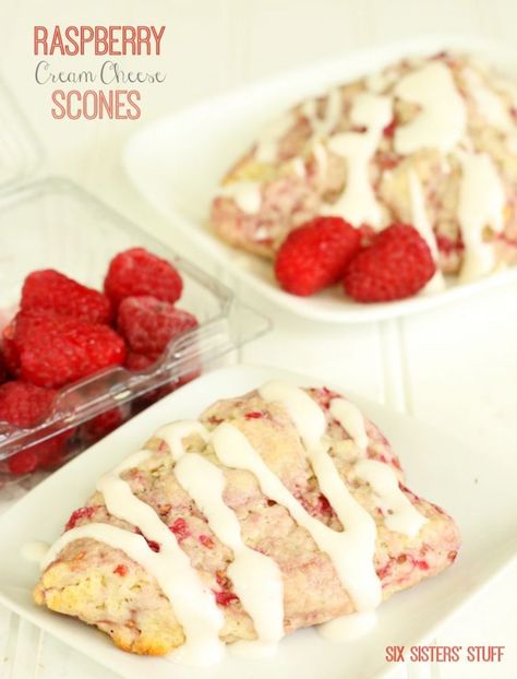 Cream Cheese Scones, Cheese Scone Recipes, Raspberry Cream Cheese, Raspberry Scones, Coconut Dessert, Cheese Scones, Favorite Breakfast Recipes, Six Sisters Stuff, Raspberry Cream