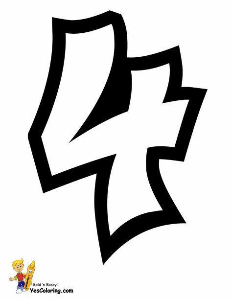 throw-up-graffiti-4-numbers-coloring-page-at-yescoloring.gif (935×1210) Number 4 In Different Fonts, 4 Font Number, 4 Number Design Fonts, Numeric Typography, Graffiti Numbers 1-10, Graffiti Coloring Pages, Graffiti Numbers, Graffiti Coloring, Easy Graffiti