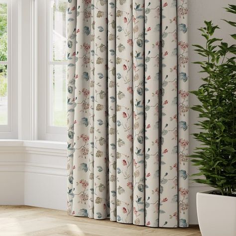 Heritage Cranbourne Made to Measure Curtains | Dunelm Pencil Pleat Curtains, Foliage Design, Pleat Curtains, Pinch Pleat Curtains, Minimal Lighting, Pink Olive, Pleated Curtains, Pencil Pleat, Bed Curtains