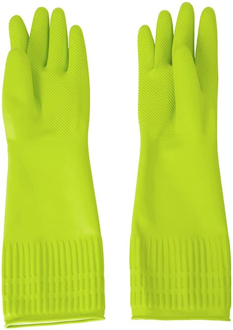 Amazon.com: MAMISON DABOGOSA Reusable Waterproof Household Dishwashing Cleaning Rubber Gloves, Non-Slip Kitchen Glove(Green, Large) : Health & Household Cleaning Gloves, Floral Wallpaper Phone, Cat Shelves, Rubber Gloves, Kitchen Gloves, Floral Wallpaper, To Do List, Gloves, Personal Care