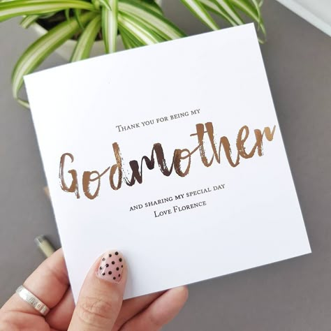 Thank You Godmother, Godparent Thank You Gift, Thank You Gifts For Godparents, Boys Christening Ideas, Thank You For Coming Card, Baby Christening Ideas, Christening Decorations Girl, Christening Ideas Boy, Christening Party Ideas