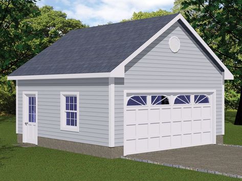 078G-0001: Two-Car Garage Plan; 20'x20' Three Car Garage Plans, Diy Garage Plans, Barn Garage Plans, Garage Door Designs, 2 Car Garage Plans, Garage Plans With Loft, Garage Construction, Garage Plans Detached, Backyard Garage